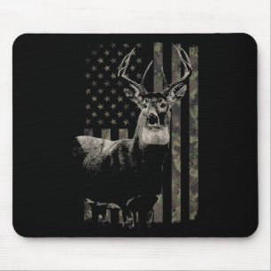 Hunting Camo American Flag Deer Mouse Pad