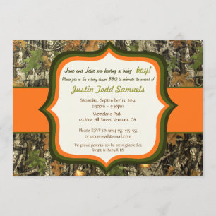 Hunting Camo Baby Boy Shower Invitation