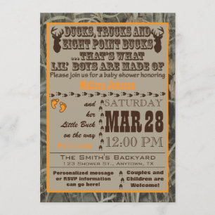 Hunting Camo Baby Boy Shower Invitations