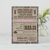 Hunting Camo Baby Girl Shower Invitations (Standing Front)