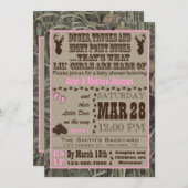 Hunting Camo Baby Girl Shower Invitations (Front/Back)