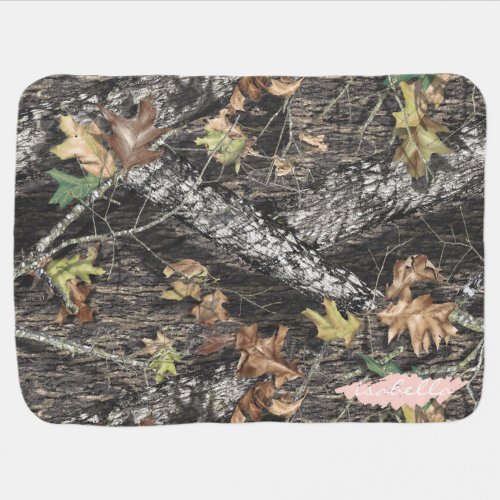 Hunting Camo Baby Pink Deer Baby Blanket