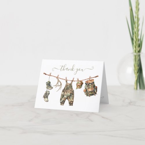 Hunting Camo Baby Shower Thank You Note