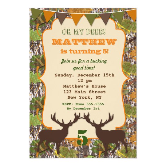Hunting Camo Birthday Party Invitations Hunting Camo Birthday Party Invitations
