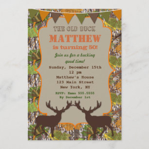 Hunting Camo Birthday Party Invitations