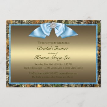 Hunting Camo Bridal Shower Invitation by CleanGreenDesigns at Zazzle