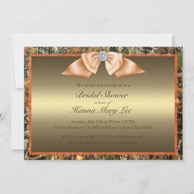 Hunting Camo Bridal Shower Invitation (Front)