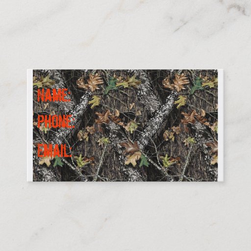 Customizable Hunting Camo Business Card