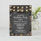 Hunting Camo Chalkboard Birthday Party Invitations (Standing Front)