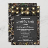 Hunting Camo Chalkboard Birthday Party Invitations (Front/Back)