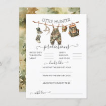 Hunting Camo Clothesline Baby Predictions Game Invitation