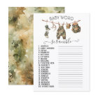 Hunting Camo Clothesline Baby Word Scramble