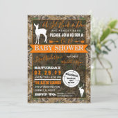 Hunting Camo Co-Ed Baby Shower Buck and Doe Invitation (Standing Front)