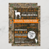 Hunting Camo Co-Ed Baby Shower Buck and Doe Invitation (Front/Back)