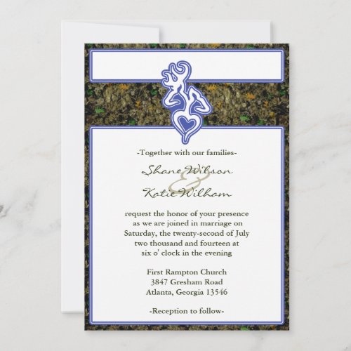 Hunting Camo Custom Outline Color Invitation