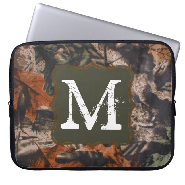 Hunting Camo Hunters Camo Monogram 15" Laptop Case (Front)