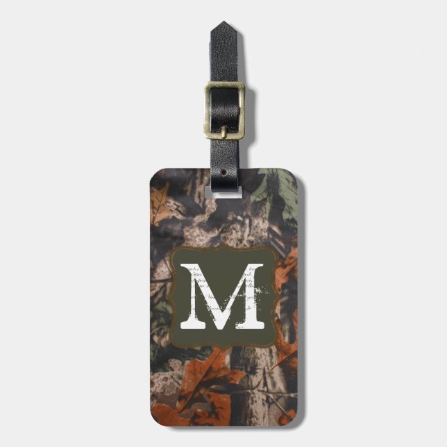 Hunting Camo Hunters Camoufla Monogram Luggage Tag (Front Vertical)