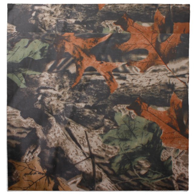 Hunting Camo Hunters Camouflage Real Leaf Napkins (Front)