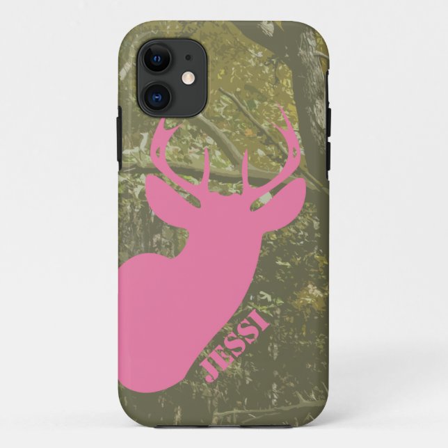 Hunting Camo & Pink Deer Head iPhone 5 Case (Back)