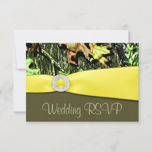 Hunting Camo RSVP Wedding Cards (Front)