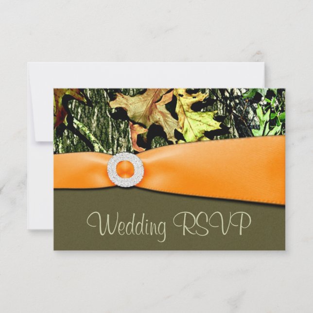 Hunting Camo RSVP Wedding Cards (Front)