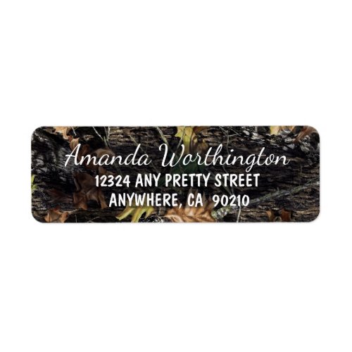 Hunting Camo Rustic Wedding Return Address Labels