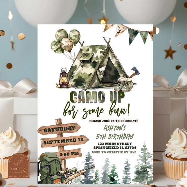 Hunting Camo up for some birthday Invitation (Creator Uploaded)