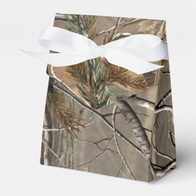 Hunting Camo Wedding Favors Tent Boxes (Front Side)