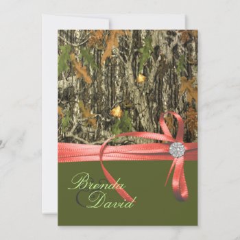 Hunting Camo Wedding Invitation by CleanGreenDesigns at Zazzle