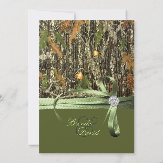 Hunting Camo Wedding Invitation (Front)