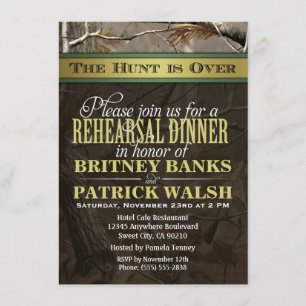 Hunting Camo Wedding Rehearsal Dinner Invitations