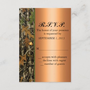 Hunting Camo Wedding Rsvp Invite by CleanGreenDesigns at Zazzle