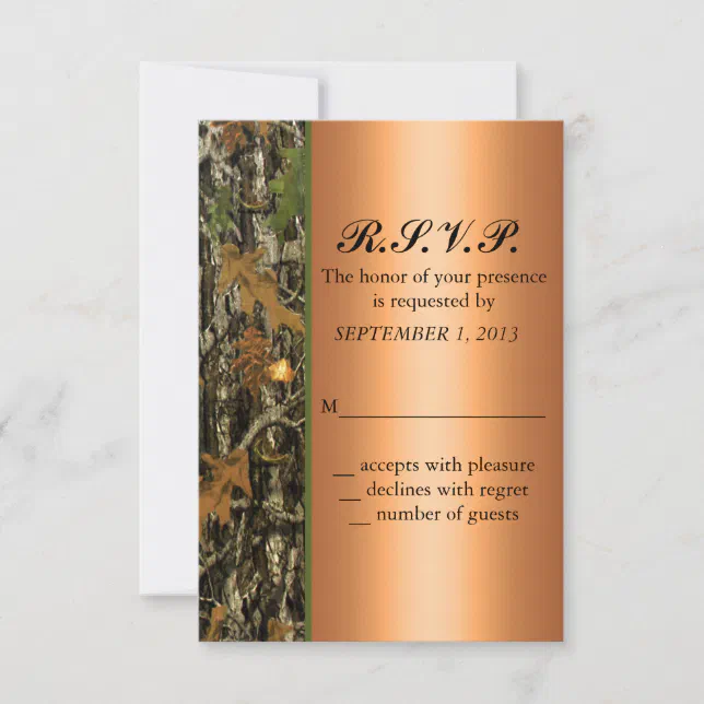 Hunting Camo Wedding RSVP Invite Zazzle