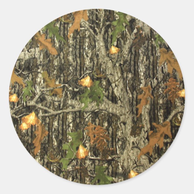 Hunting Camo Wedding Stickers (Front)