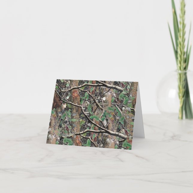 Hunting Camouflage Pattern 4 Letterpress Thank You Card (Front)