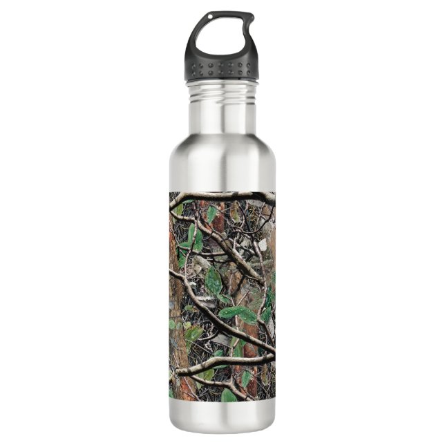 Hunting Camouflage Pattern 4 Stainless Steel Water Bottle (Front)