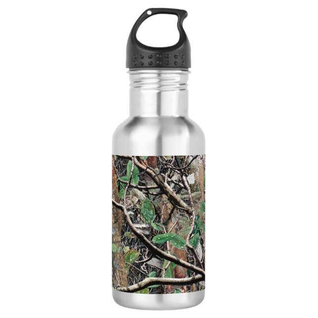 Hunting Camouflage Pattern 4 Stainless Steel Water Bottle (Front)
