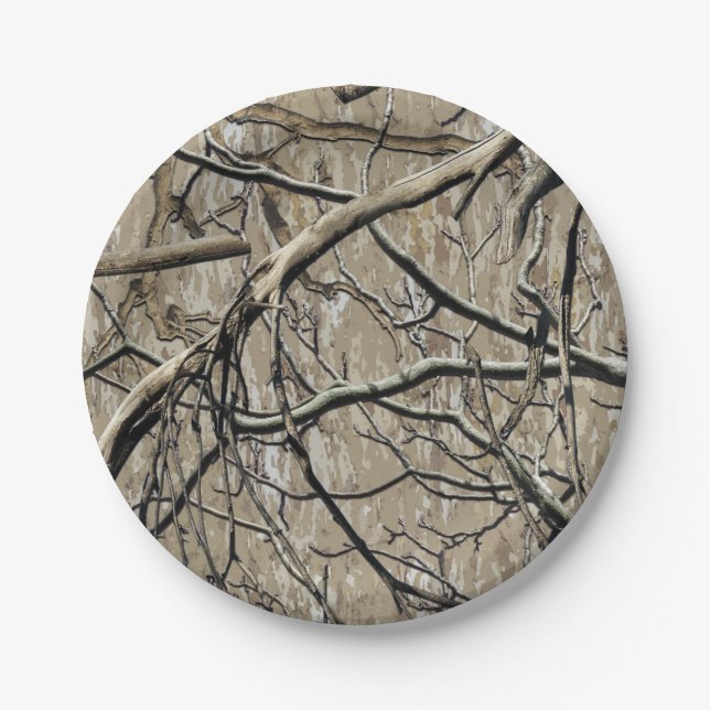 Hunting Camouflage Pattern 5 Paper Plates (Front)