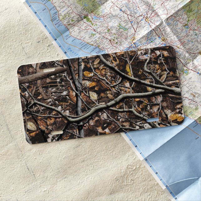 Hunting Camouflage Pattern 6 License Plate (In Situ)