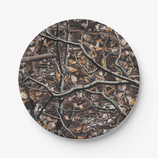 Hunting Camouflage Pattern 6 Paper Plates (Front)