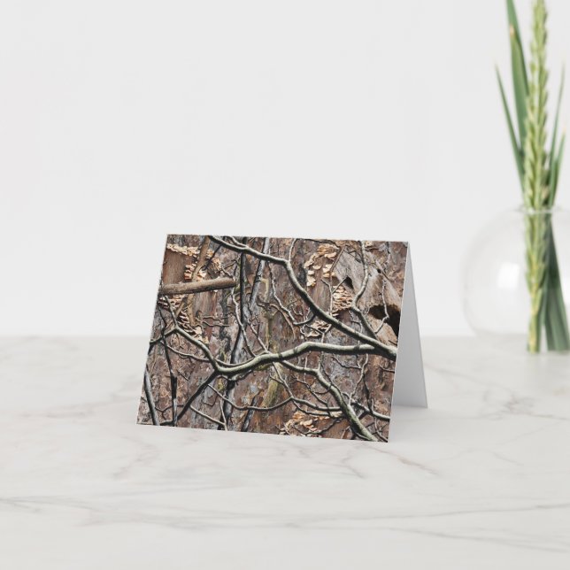 Hunting Camouflage Pattern 8 Letterpress Thank You Card (Front)