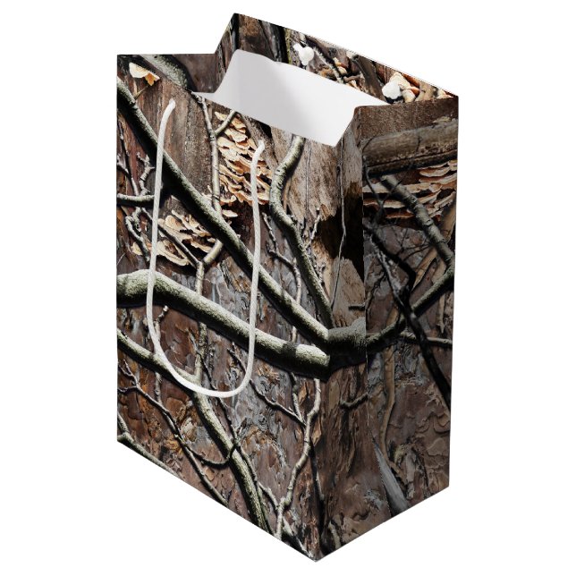 Hunting Camouflage Pattern 8 Medium Gift Bag (Front Angled)