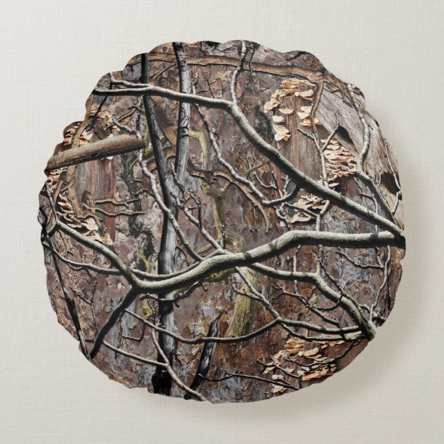Hunting Camouflage Pattern 8 Round Pillow (Front)