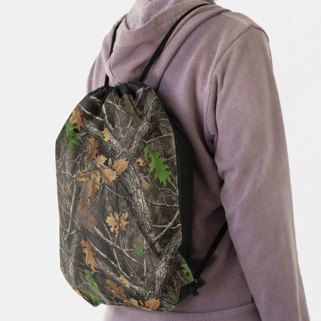 Hunting Camouflage Pattern Drawstring Bag (Insitu)