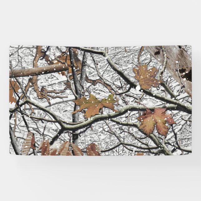 Hunting Camouflage Snow Pattern 2 Banner (Horizontal)