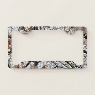 Hunting Camouflage Snow Pattern 2 License Plate Frame