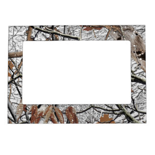 Hunting Camouflage Snow Pattern 2 Magnetic Frame
