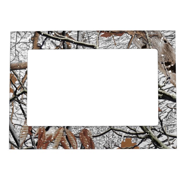 Hunting Camouflage Snow Pattern 2 Magnetic Frame (Front)