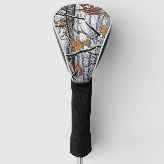 Hunting Camouflage Snow Pattern 3 Golf Head Cover (Front)