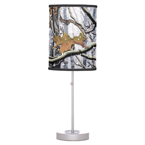 Hunting Camouflage Snow Pattern 3 Table Lamp